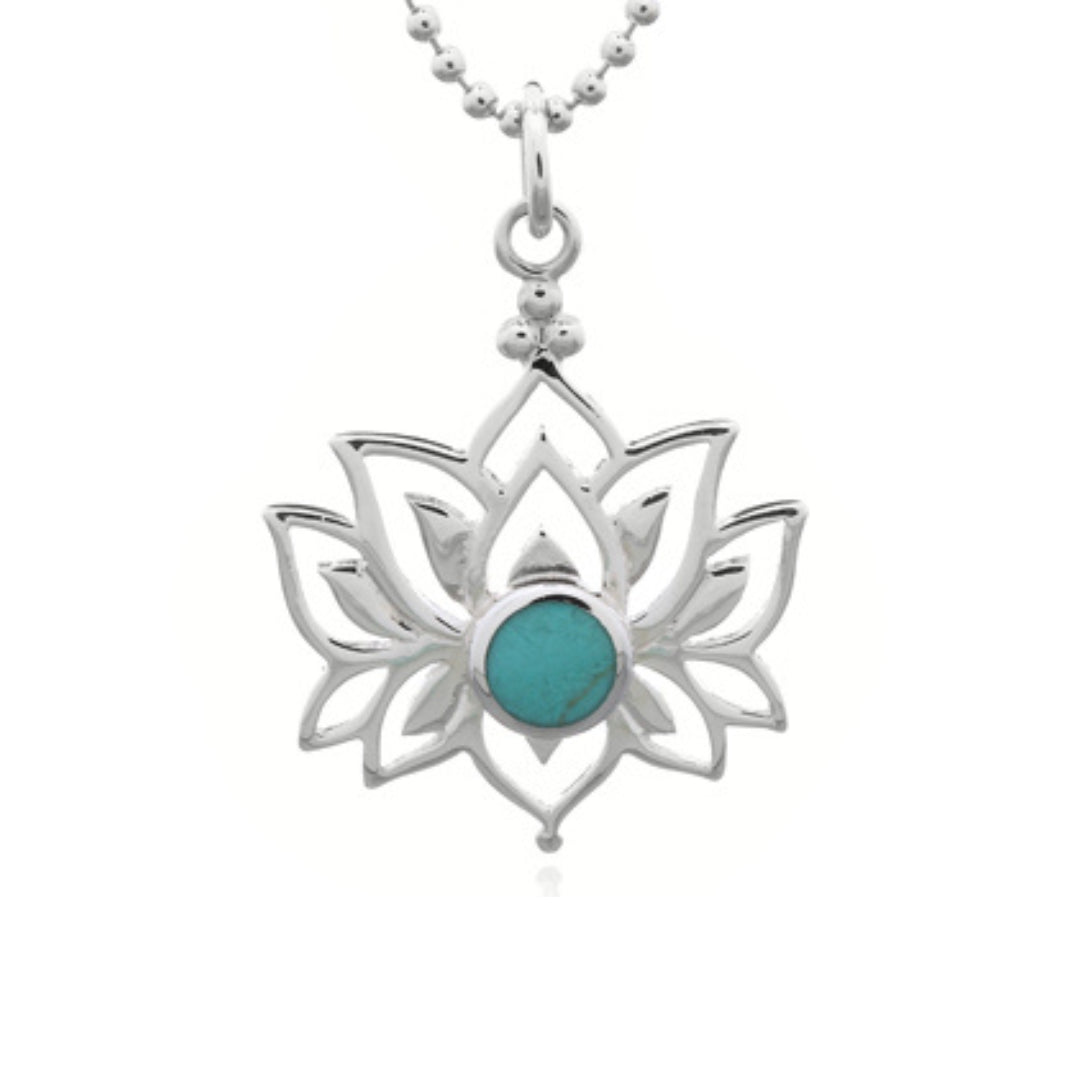 Onatah Onatah Sterling Silver Lotus Flower Pendant Set With