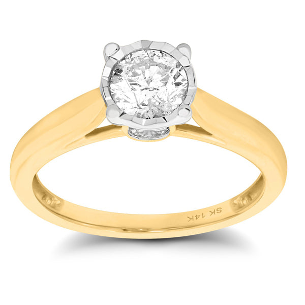 Yellow Gold Solitaire Diamond Engagement Ring