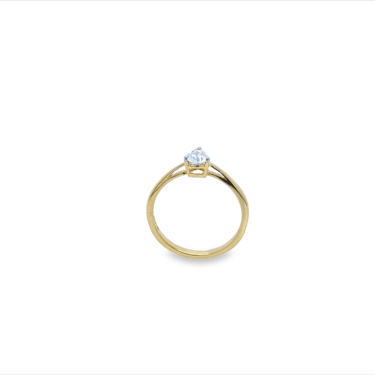 14Ct Yellow Gold Lab Grown Pear Shaped Diamond Engagement Ring TDW 0.50CT EVS Has GS Lab Cert
