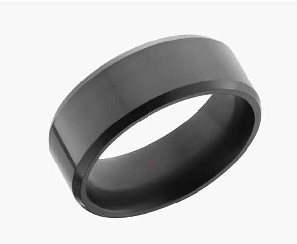 Men's Ring Made From Black Diamonds With A Matte Finish