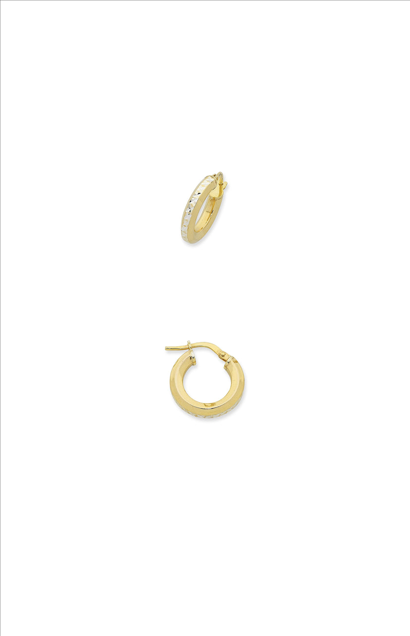 9 Carat Yellow Gold Silver Filled Hoop Earrings