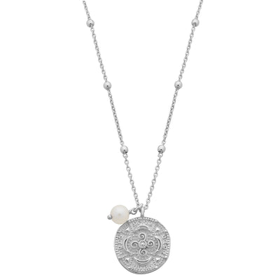 Coin And Fresh Water Pearl Necklace