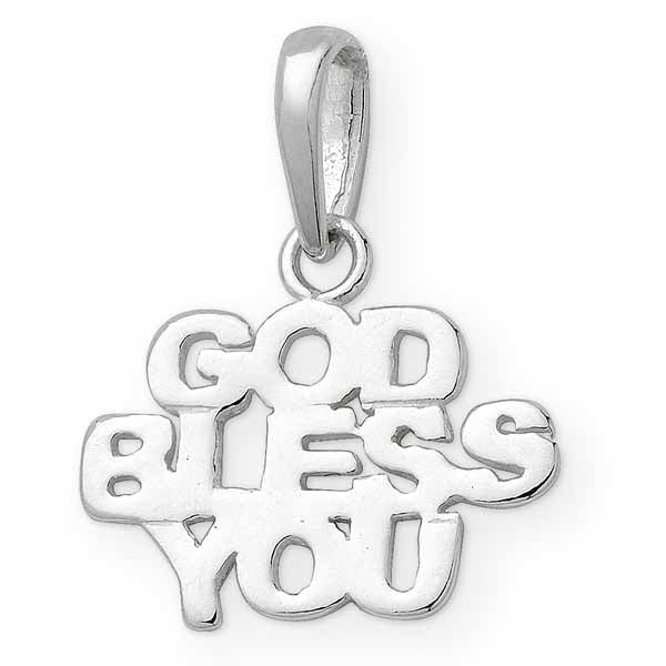 Sterling Silver God Bless You Pendant