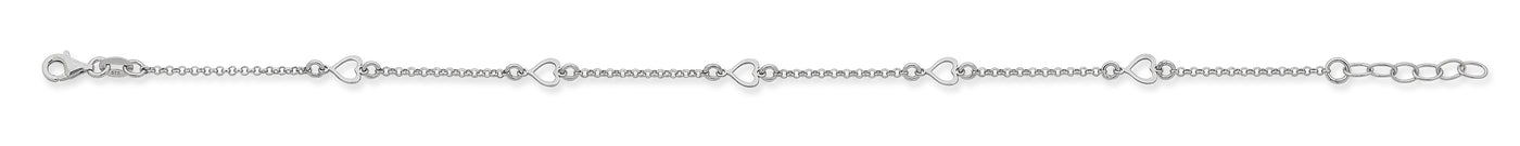 Silver Chain And Heart Anklet