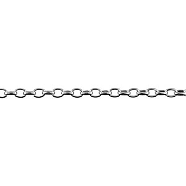 Sterling Silver Oval Belcher Link Chain 60Cm