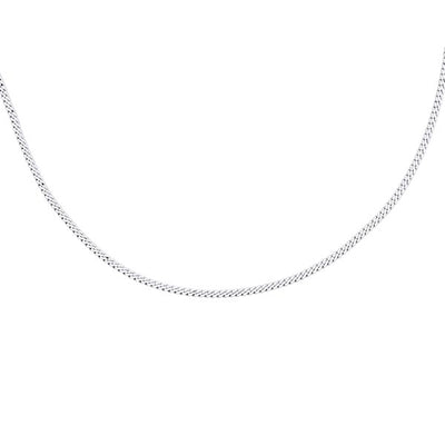 Silver Diamond Cut Curb Chain - 55cm