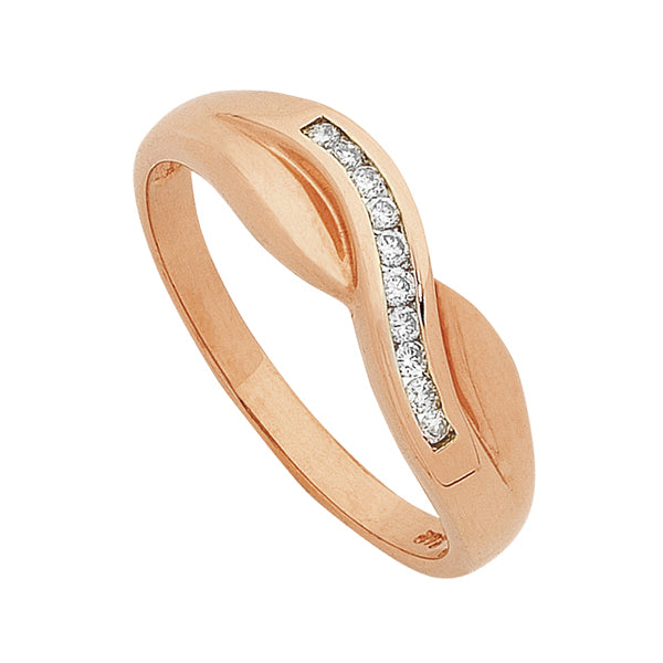 9Ct Rose Gold Diamond Ring