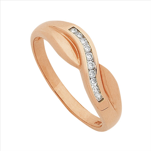 9Ct Rose Gold Diamond Ring