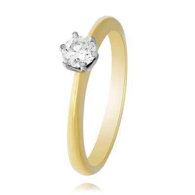 Yellow Gold Diamond Soliatire Engagement Ring