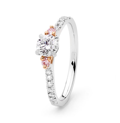 Ellendale 18Ct White And Rose Gold Argyle Pink Diamond Engagement Ring