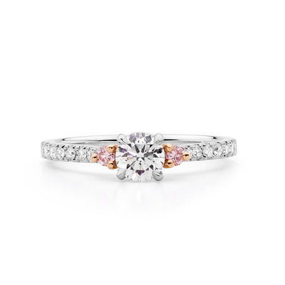 Ellendale 18Ct White And Rose Gold Argyle Pink Diamond Engagement Ring