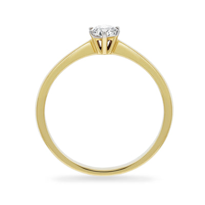 Yellow Gold Round Solitaire Diamond Engagement Ring.