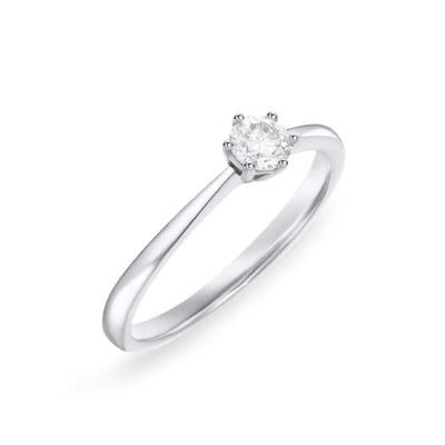 White Gold Round Solitaire Diamond Engagement Ring