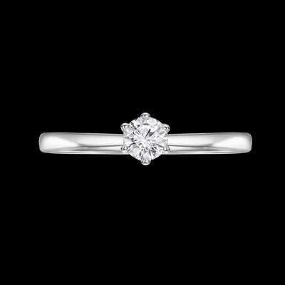 White Gold Round Solitaire Diamond Engagement Ring