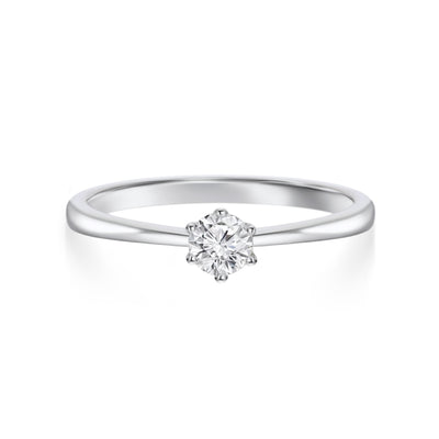 White Gold Round Solitaire Diamond Engagement Ring