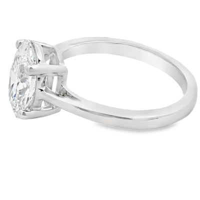 White Gold Oval Cut Lab Grown Diamond Ring Size O