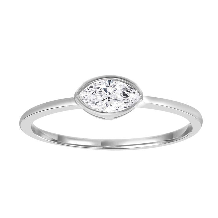 9Ct White Gold 0.25Ct F Vs Marquise Lab Grown Diamond Ring