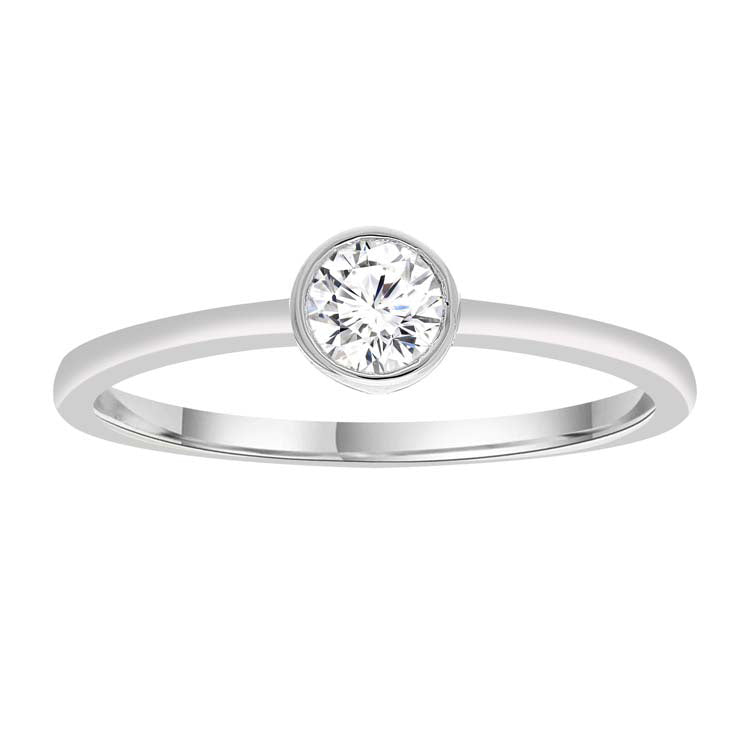 9Ct White Gold 0.25Ct F Vs Round Lab Grown Diamond Ring