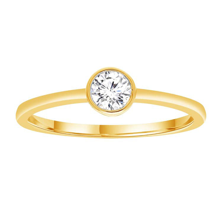 9Ct Yellow Gold 0.25Ct F Vs Round Lab Grown Diamond Ring