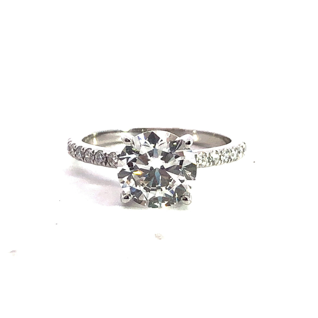 14Ct White Gold Lab Grown Diamond Engagement Ring Tdw=2.30Ct