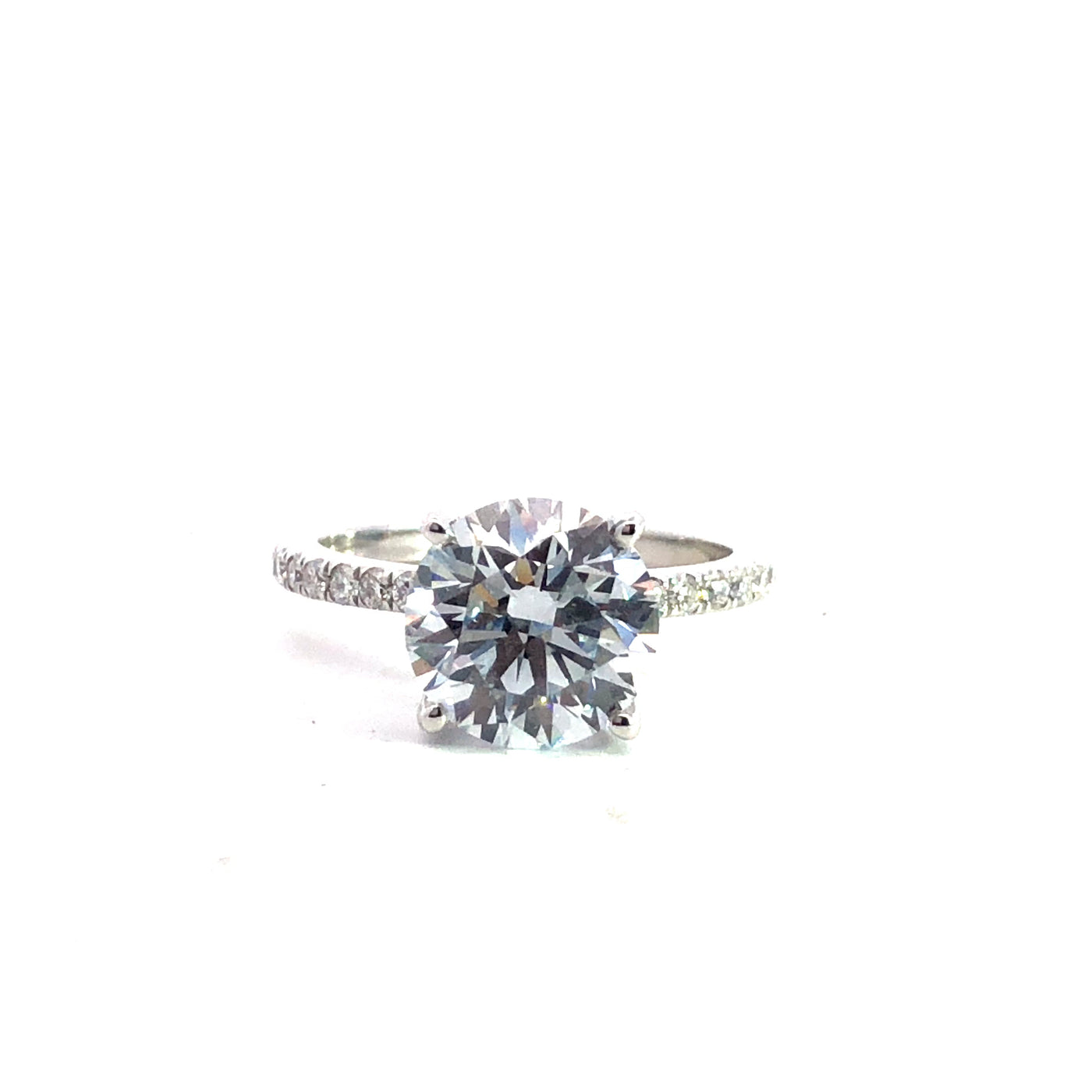 14Ct White Gold Lab Grown Diamond Engagement Ring Tdw=3.35Ct