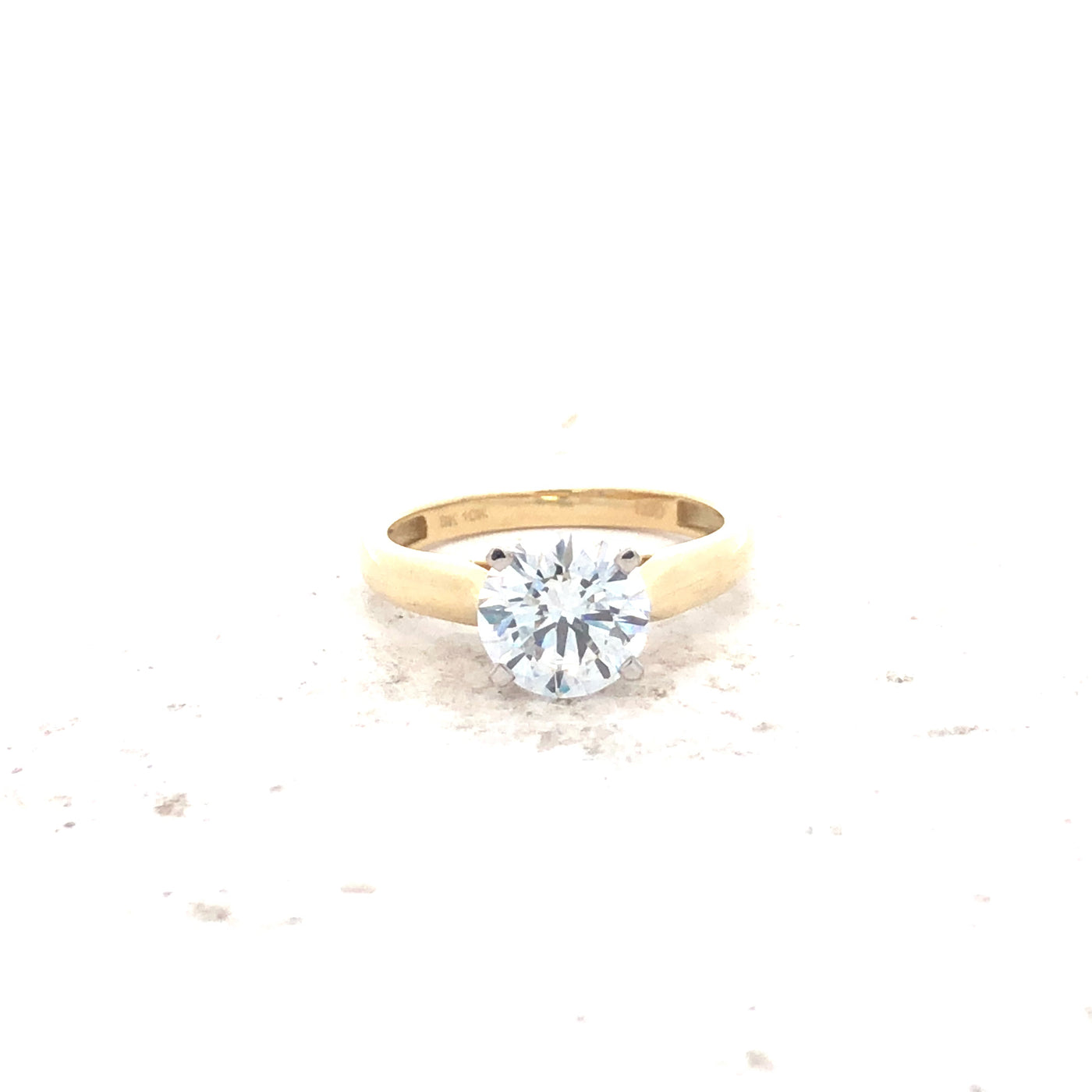 10Ct Yellow Gold Lab Grown Diamond Solitaire Ring Tdw=2.00Ct Has Cert.