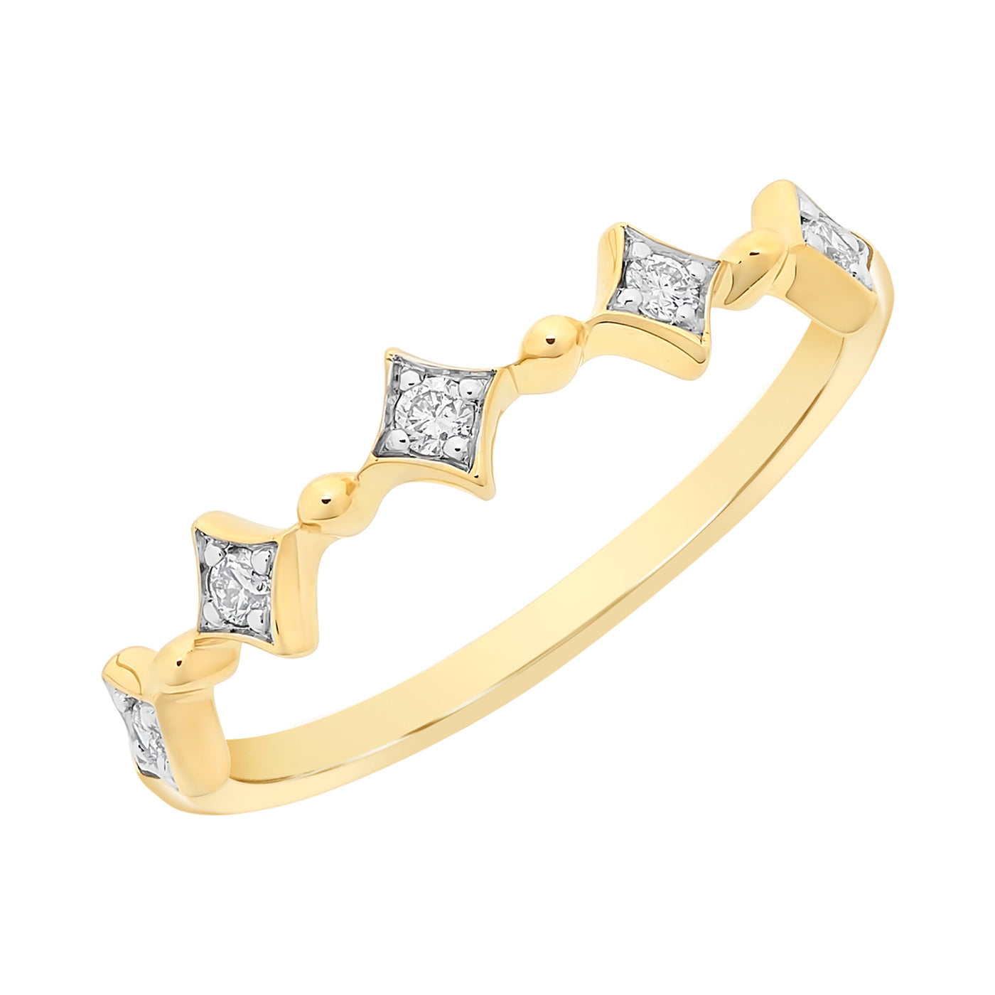 9Ct Yellow Gold 0.11Ct Diamond Ring