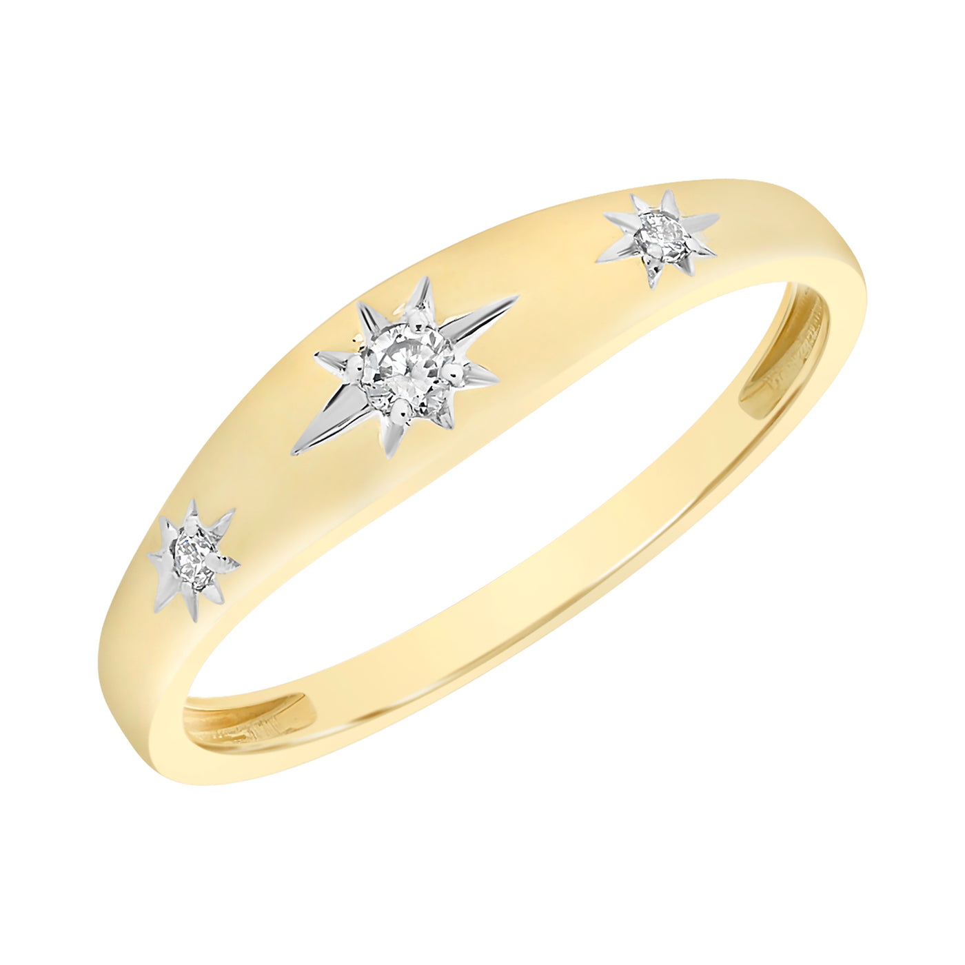9Ct Yellow Gold 0.06Ct Diamond Ring