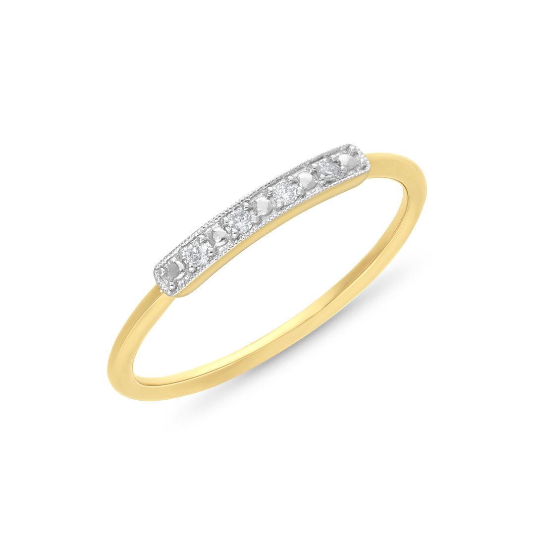 9K Yellow Gold Lab Grown Diamond Band. 4=0.04Ct Def Vs