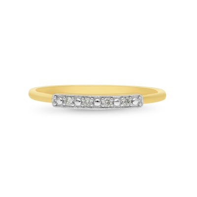 9K Yellow Gold Lab Grown Diamond Band. 4=0.04Ct Def Vs