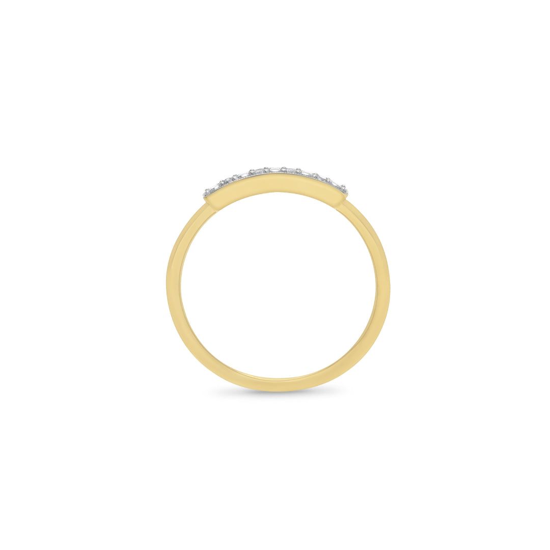 9K Yellow Gold Lab Grown Diamond Band. 4=0.04Ct Def Vs