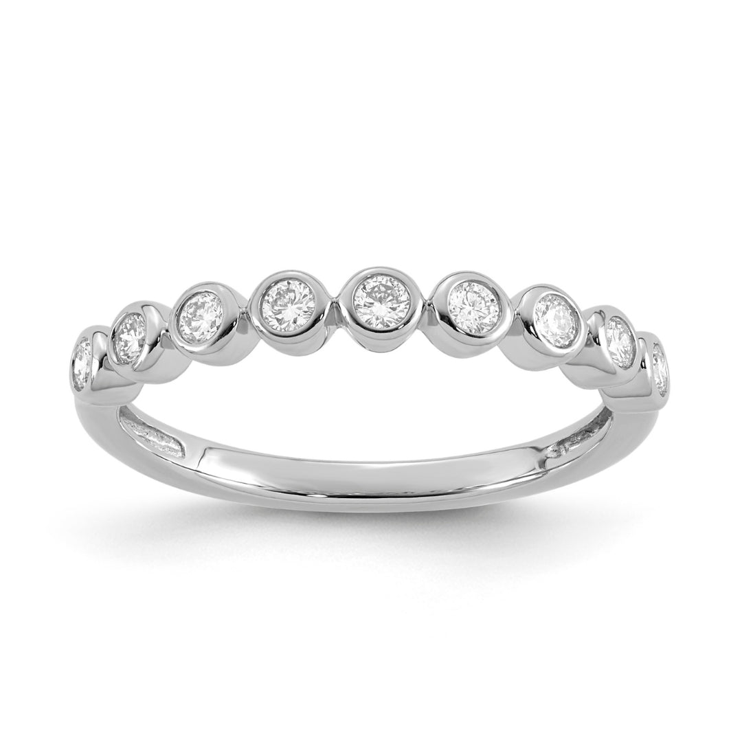 9K White Gold Lab Grown Diamond Bezel Straight Band Tdw 0.25Ct F Vs