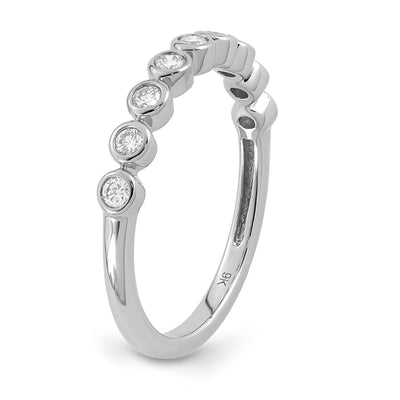 9K White Gold Lab Grown Diamond Bezel Straight Band Tdw 0.25Ct F Vs