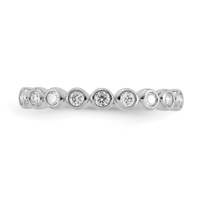 9K White Gold Lab Grown Diamond Bezel Straight Band Tdw 0.25Ct F Vs