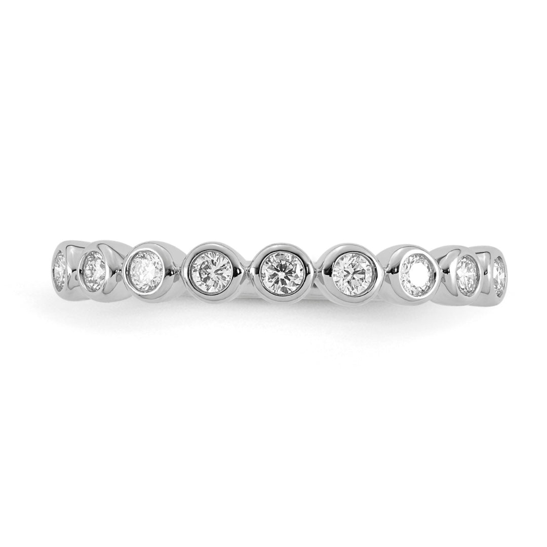 9K White Gold Lab Grown Diamond Bezel Straight Band Tdw 0.25Ct F Vs