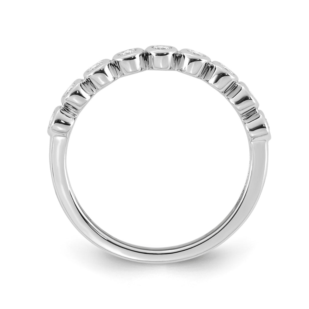 9K White Gold Lab Grown Diamond Bezel Straight Band Tdw 0.25Ct F Vs