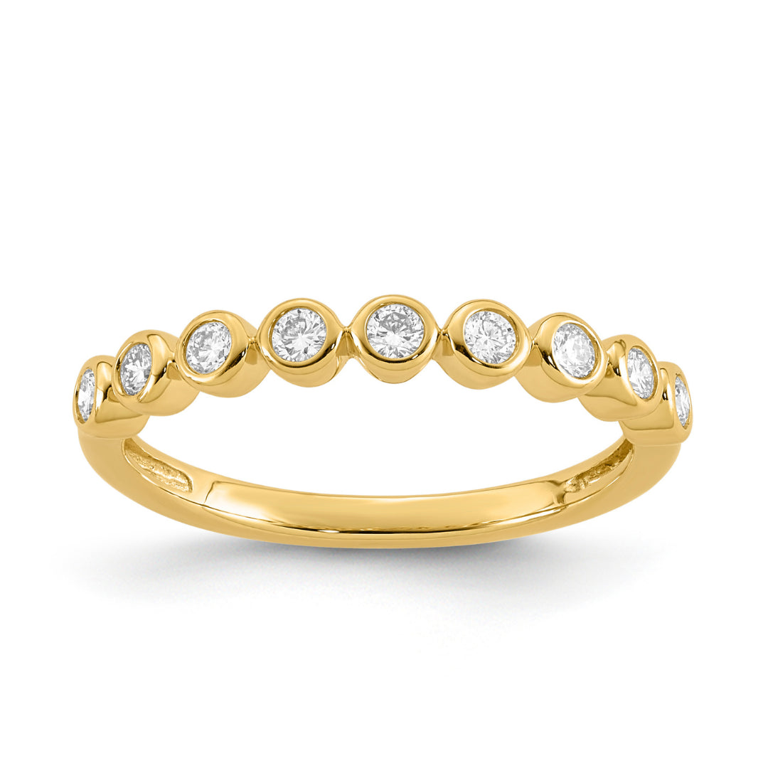 9K Yellow Gold Lab Grown Diamond Bezel Straight Band Tdw 0.25Ct F Vs