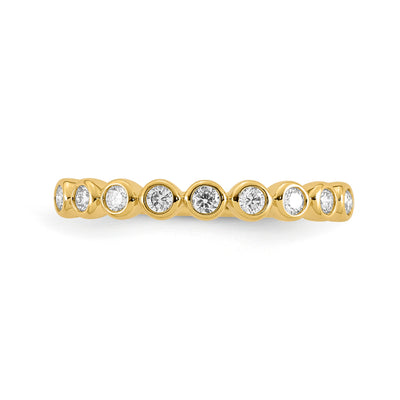 9K Yellow Gold Lab Grown Diamond Bezel Straight Band Tdw 0.25Ct F Vs