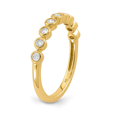 9K Yellow Gold Lab Grown Diamond Bezel Straight Band Tdw 0.25Ct F Vs