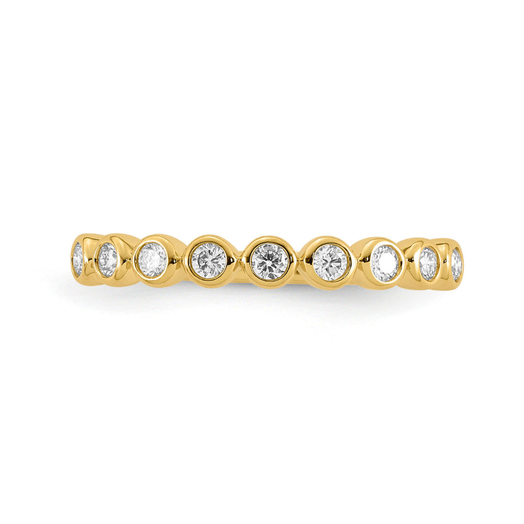 9K Yellow Gold Lab Grown Diamond Bezel Straight Band Tdw 0.25Ct F Vs