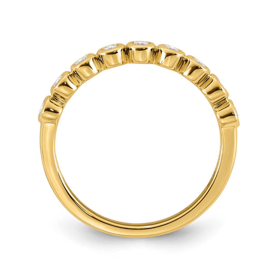 9K Yellow Gold Lab Grown Diamond Bezel Straight Band Tdw 0.25Ct F Vs