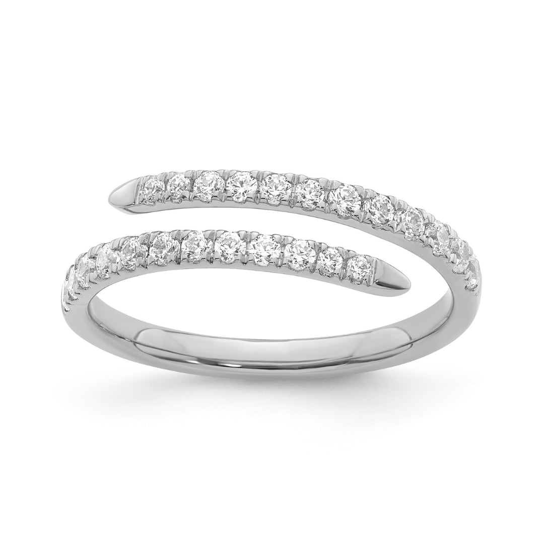 9Ct White Gold Lab Grown Diamond Spiral Dress Ring Tdw 0.40Ct F Vs Size N