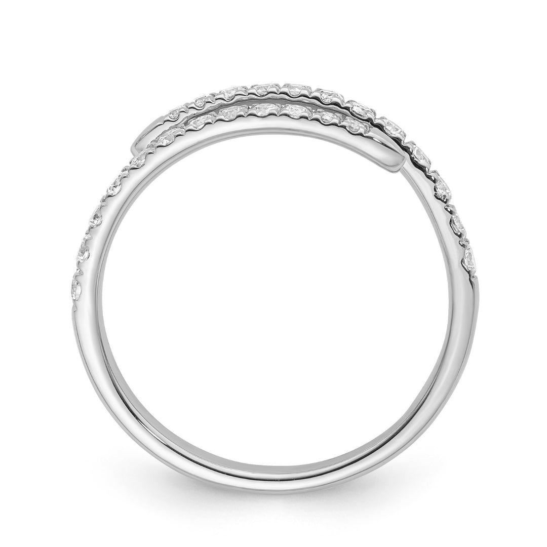 9Ct White Gold Lab Grown Diamond Spiral Dress Ring Tdw 0.40Ct F Vs Size N