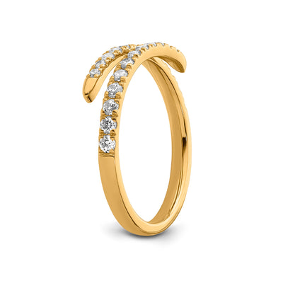 9K Yellow Gold Lab Grown Diamond Spiral Dress Ring Tdw 0.40Ct F Vs Size N