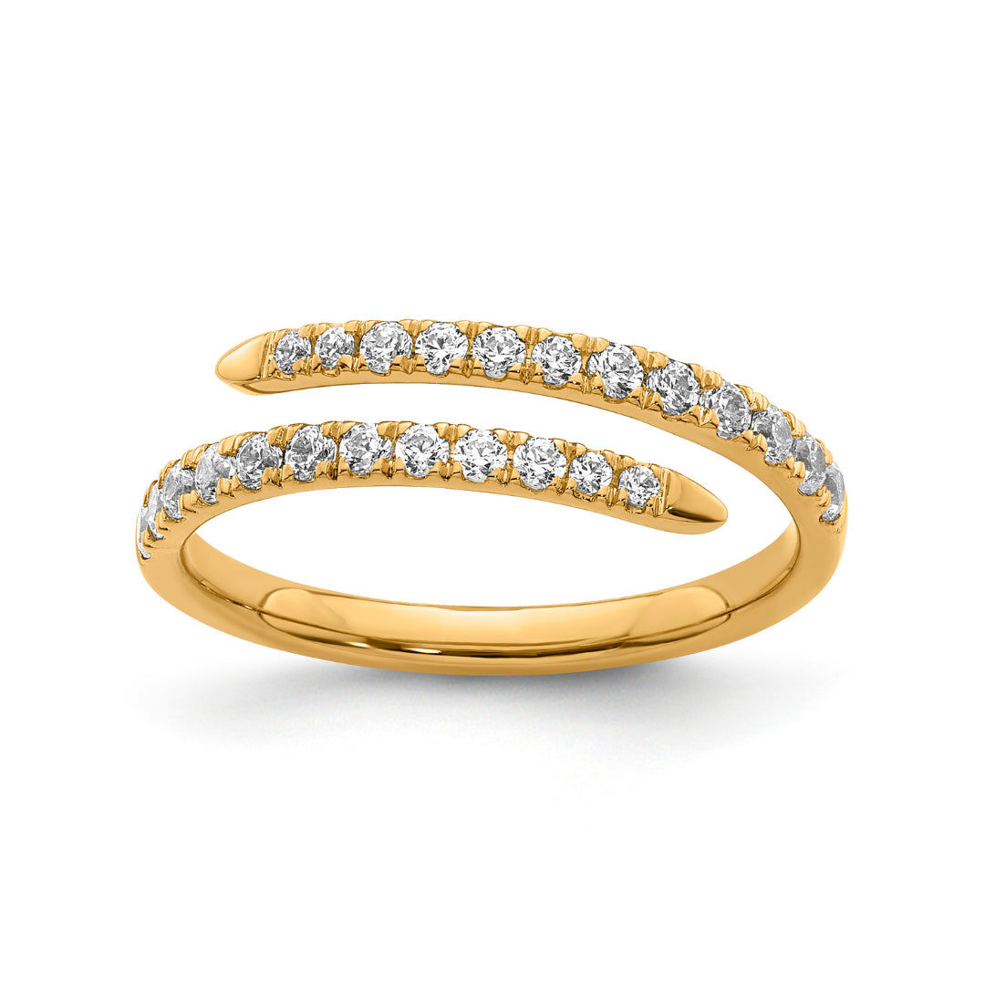 9K Yellow Gold Lab Grown Diamond Spiral Dress Ring Tdw 0.40Ct F Vs Size P