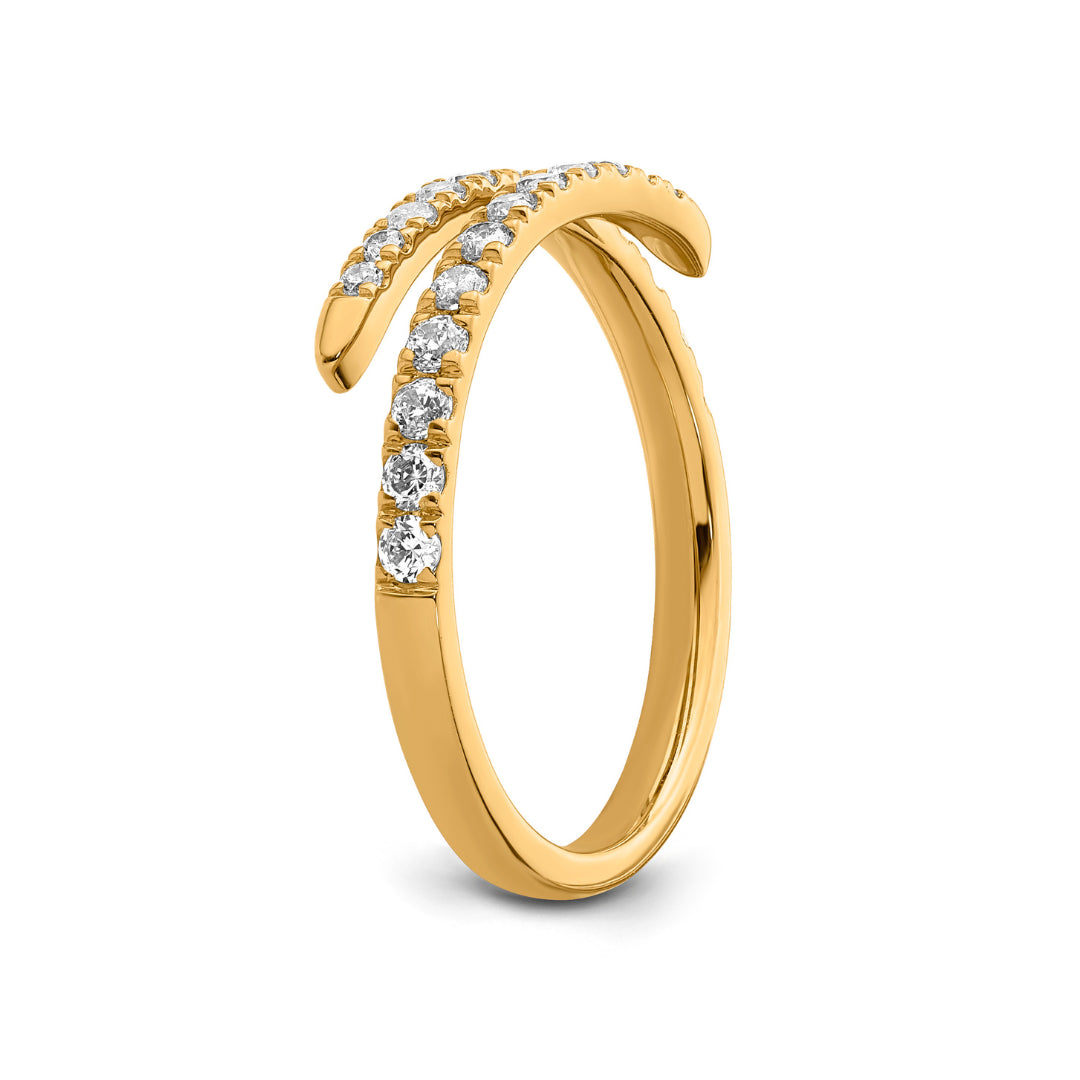 9K Yellow Gold Lab Grown Diamond Spiral Dress Ring Tdw 0.40Ct F Vs Size P