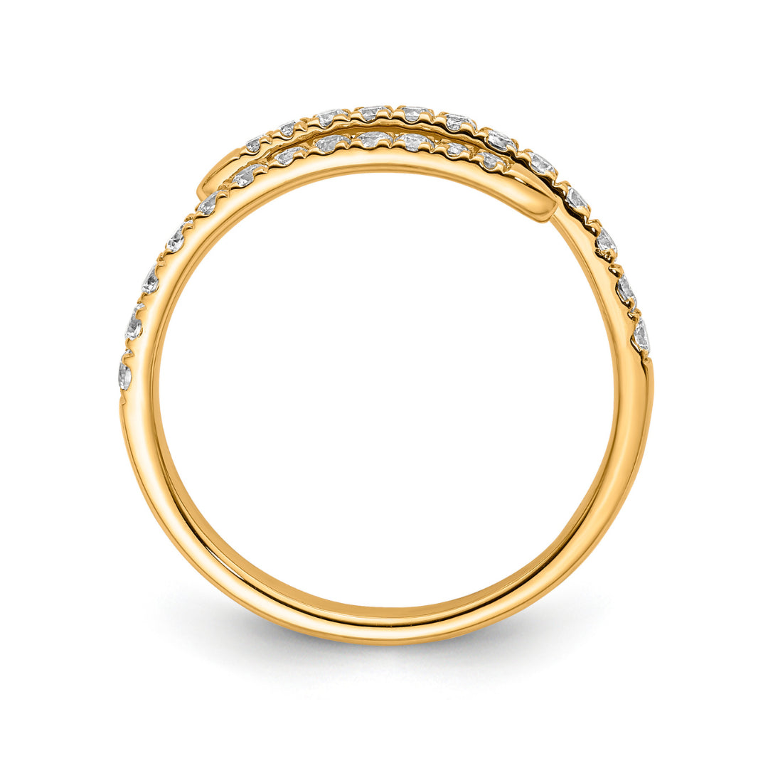 9K Yellow Gold Lab Grown Diamond Spiral Dress Ring Tdw 0.40Ct F Vs Size P