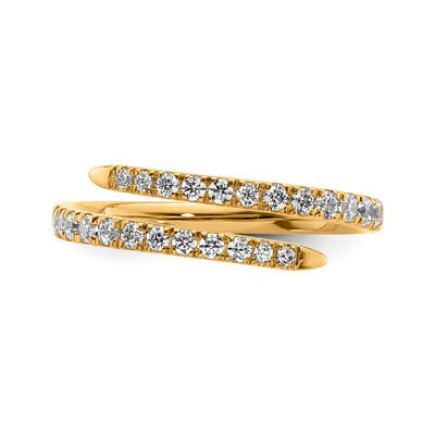 9K Yellow Gold Lab Grown Diamond Spiral Dress Ring Tdw 0.40Ct F Vs Size P