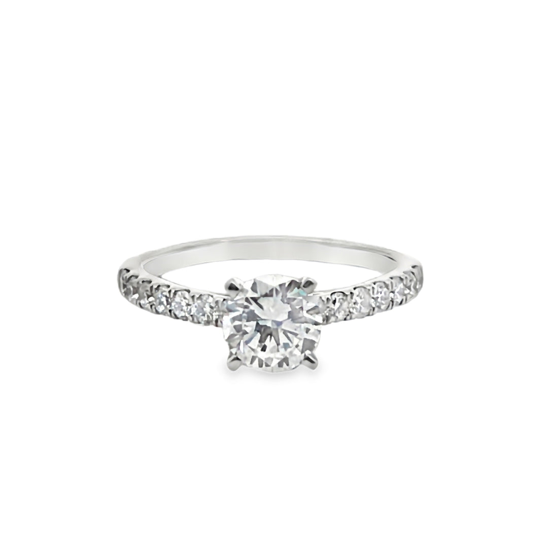10Ct White Gold Rbc Lab Grown Diamond Engagment Ring D/E Vs Tdw=1.56Ct Size O