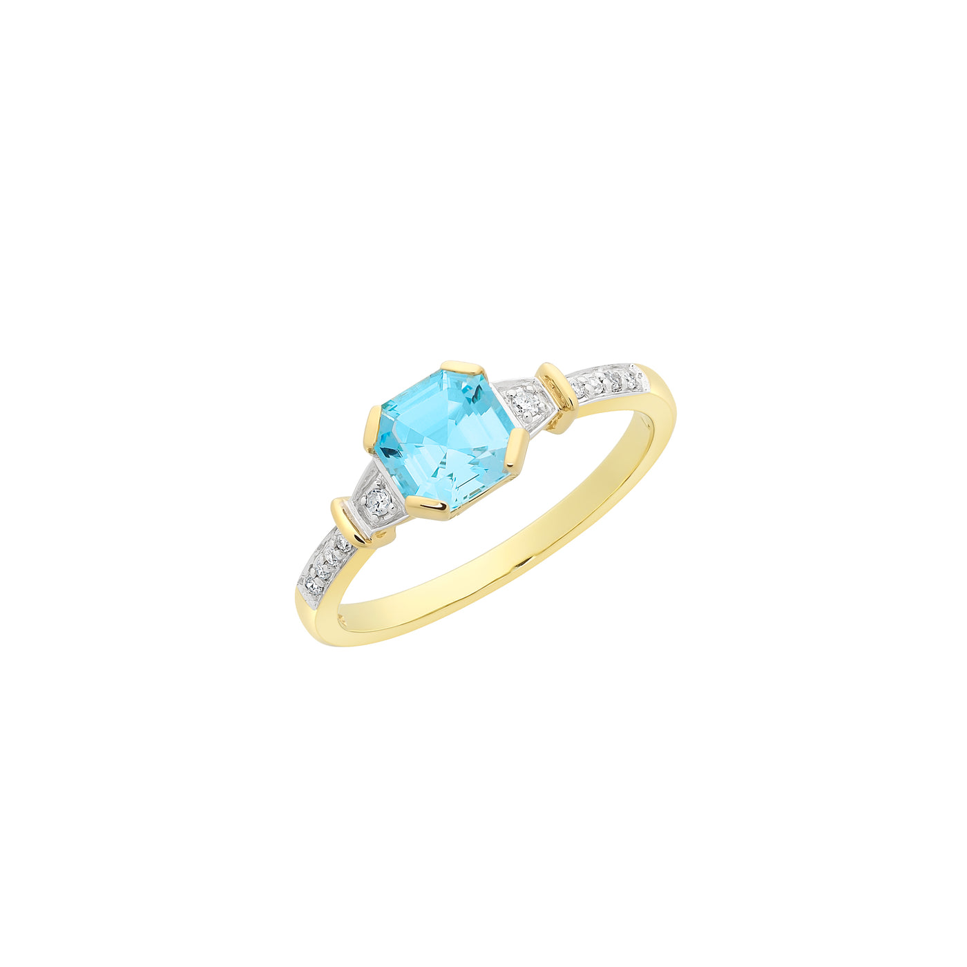 Blue Topaz And Diamond Ring